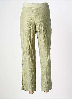 Pantalon droit fermeture zippée sous rabat boutonné taille normale vert MAISON HOTEL femme