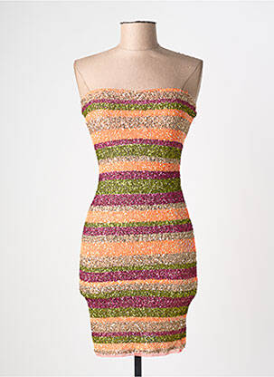 Robe courte orange PIN UP femme