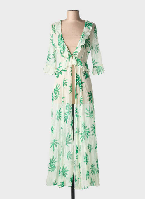 Veste kimono col v vert LEONE femme