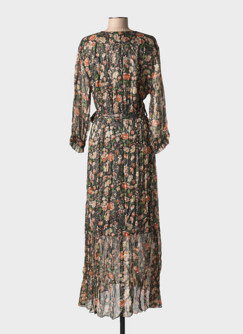 Robe longue imprimé fantaisie manches longues noir MAISON HOTEL femme