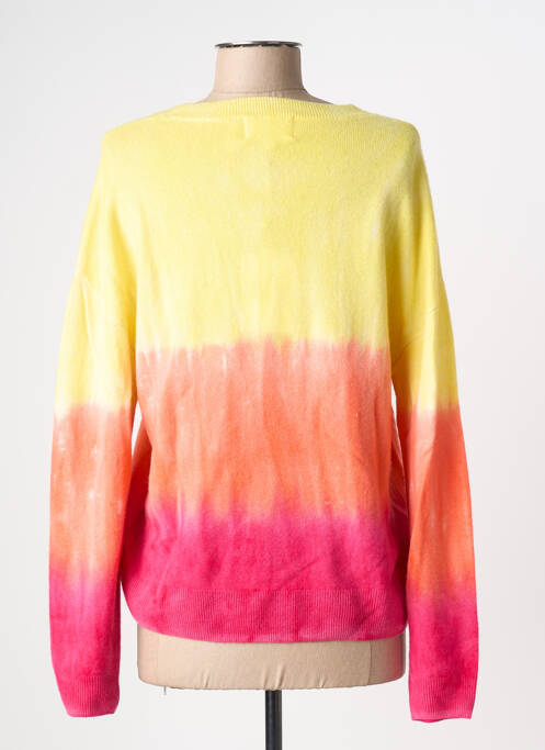 Pull finition bords-côtes manches longues jaune LES TRICOTS DE LÉA femme