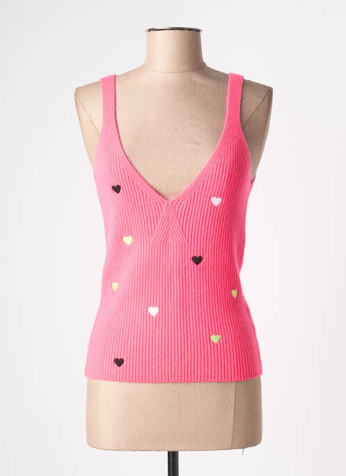 Top coupe cintrée fines bretelles rose BRODIE femme
