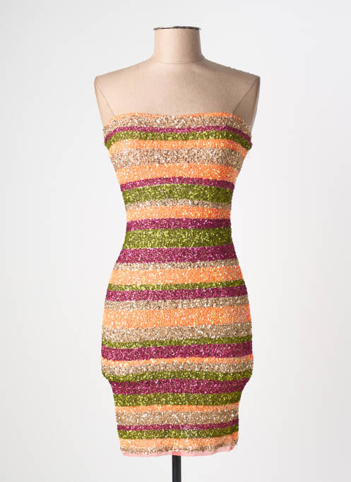 Robe courte orange PIN UP femme