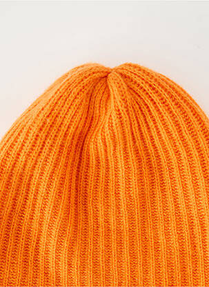 Bonnet maille tricot orange LES TRICOTS DE LÉA femme
