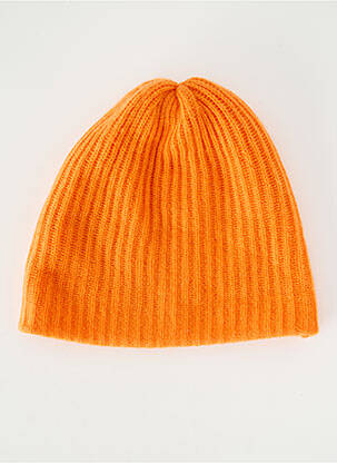 Bonnet maille tricot orange LES TRICOTS DE LÉA femme