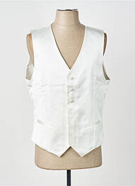 Gilet sans manche effet matière satinée blanc GREGE CREATION homme
