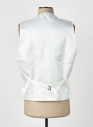 Gilet sans manche effet matière satinée blanc GREGE CREATION homme