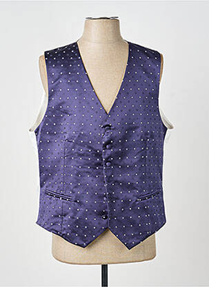Gilet sans manche effet matière satinée bleu GREGE CREATION homme
