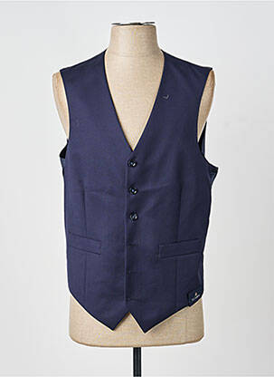 Gilet sans manche effet matière satinée bleu SCABAL homme