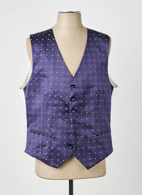 Gilet sans manche effet matière satinée bleu GREGE CREATION homme