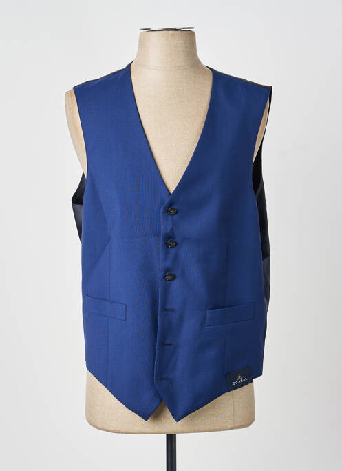 Gilet sans manche effet matière satinée bleu SCABAL homme