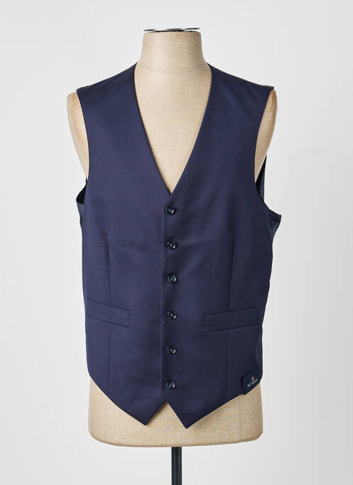 Gilet sans manche effet matière satinée bleu SCABAL homme
