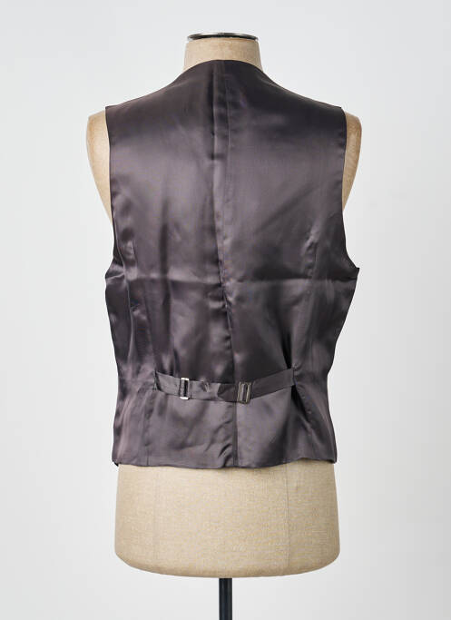 Gilet sans manche effet matière satinée marron SCABAL homme