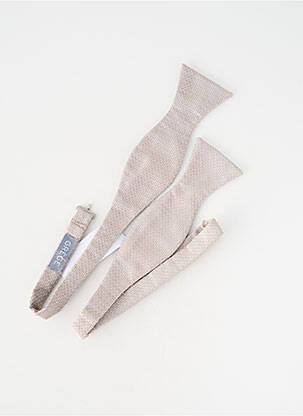 Noeud papillon tissage satiné beige GRÈGE homme