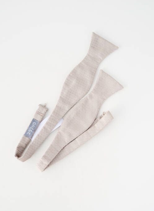 Noeud papillon tissage satiné beige GRÈGE homme