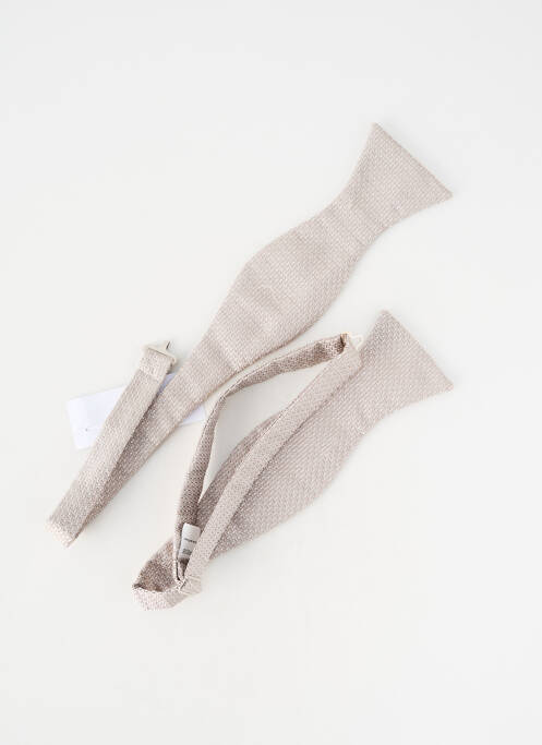 Noeud papillon tissage satiné beige GRÈGE homme