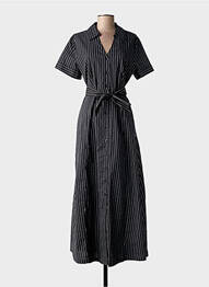 Robe longue manches courtes manches courtes noir SURKANA femme