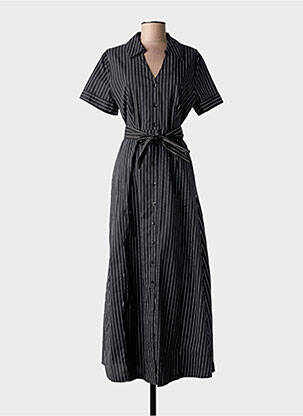 Robe longue manches courtes manches courtes noir SURKANA femme