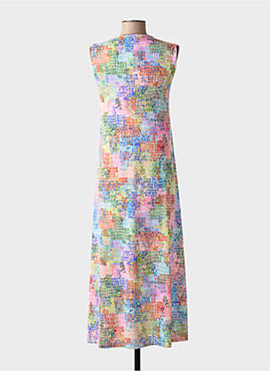 Robe longue imprimé fantaisie sans manche vert TINTA femme