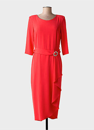 Robe mi-longue manches 3/4 manches 3/4 rouge BARILOCHE femme