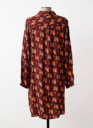 Robe mi-longue imprimé fantaisie manches longues violet AGATHE & LOUISE femme