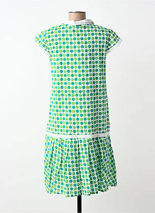 Robe mi-longue imprimé fantaisie manches courtes vert AGATHE & LOUISE femme