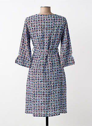 Robe mi-longue manches 3/4 manches 3/4 bleu AGATHE & LOUISE femme