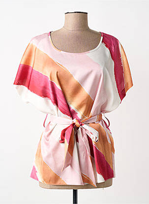 Top imprimé fantaisie manches courtes rose GREGORY PAT femme