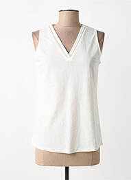Top coupe cintrée sans manche blanc TINTA femme