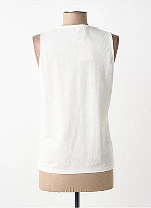 Top coupe cintrée sans manche blanc TINTA femme