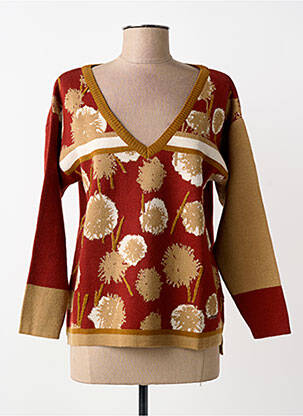 Pull coupe droite manches longues orange AGATHE & LOUISE femme