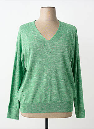 Pull coupe droite manches longues vert DIANE LAURY femme