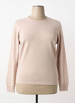 Pull coupe cintrée manches longues beige GEVANA femme