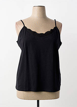 T-shirt coupe cintrée fines bretelles noir JULIE GUERLANDE femme
