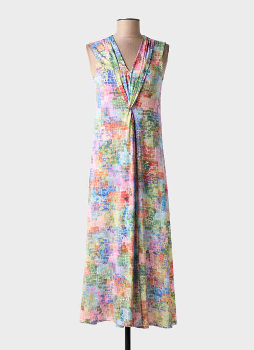 Robe longue imprimé fantaisie sans manche vert TINTA femme