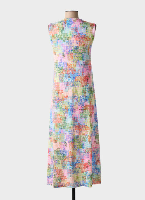 Robe longue imprimé fantaisie sans manche vert TINTA femme