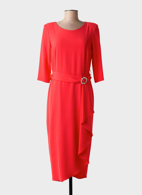 Robe mi-longue manches 3/4 manches 3/4 rouge BARILOCHE femme