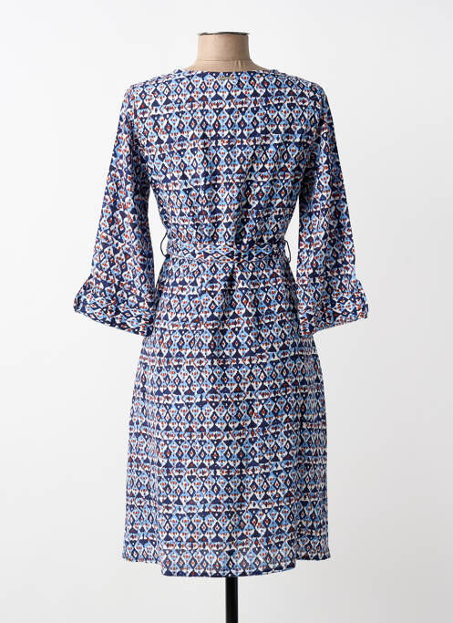 Robe mi-longue manches 3/4 manches 3/4 bleu AGATHE & LOUISE femme