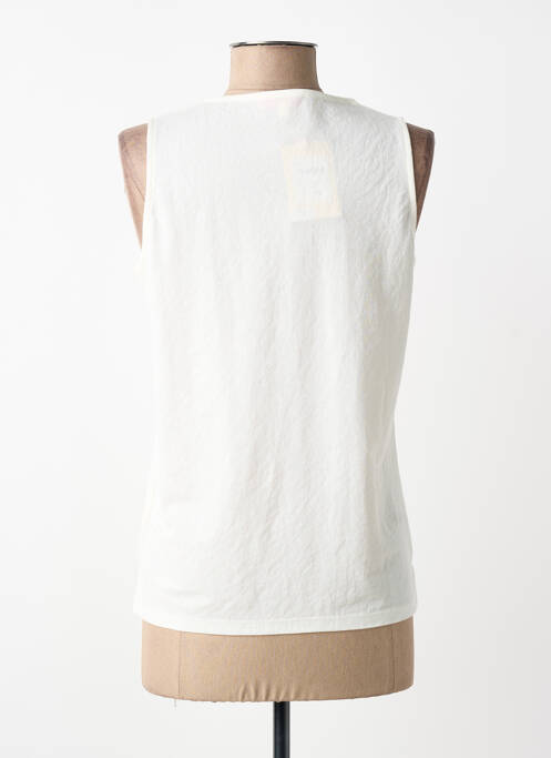Top coupe cintrée sans manche blanc TINTA femme