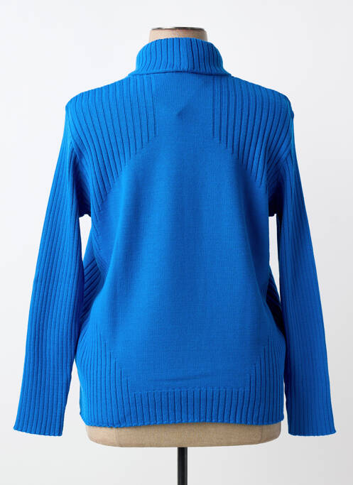 Pull col roulé coupe cintrée manches longues bleu I.ODENA femme