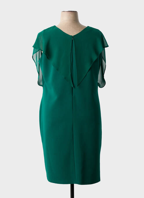 Robe mi-longue fermeture zippée au dos manches courtes vert GREGORY PAT femme