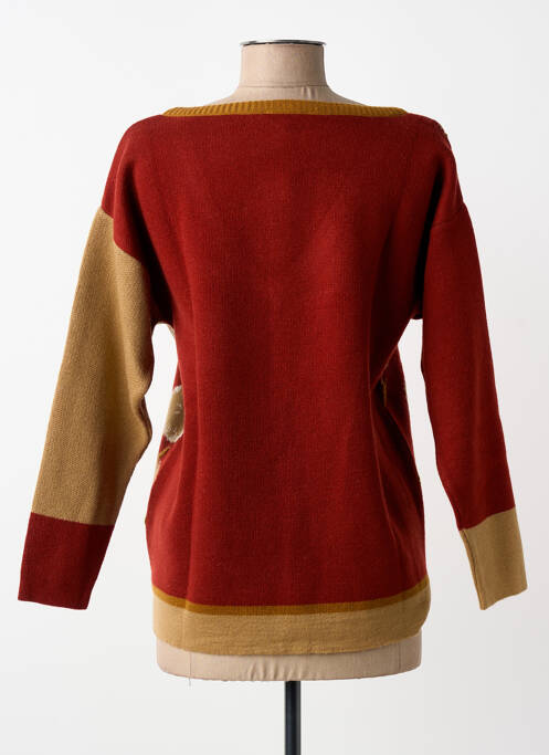 Pull col v manches longues orange AGATHE & LOUISE femme