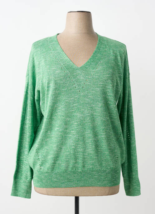 Pull col v manches longues vert DIANE LAURY femme