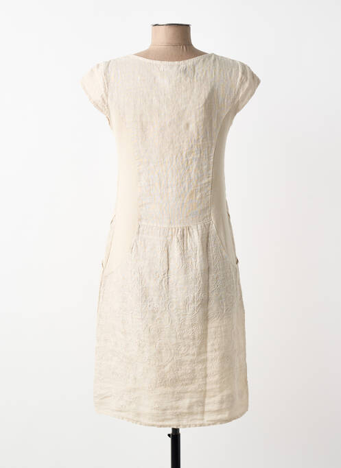Robe mi-longue beige COULEURS DU TEMPS femme