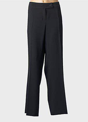 Pantalon droit tissage crêpe taille basse noir TONI femme