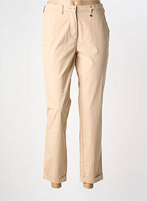 Pantalon 7/8 tissage popeline taille normale beige TONI femme