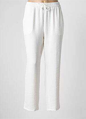 Pantalon droit tissage crêpe taille normale blanc TINTA STYLE femme