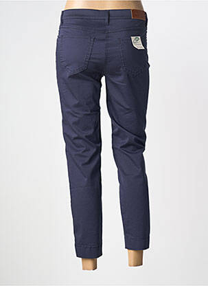 Pantalon 7/8 tissage popeline taille basse bleu TONI femme