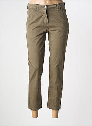 Pantalon 7/8 tissage popeline taille normale vert C'EST BEAU LA VIE femme