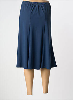 Jupe mi-longue coupe évasée bleu GEVANA femme